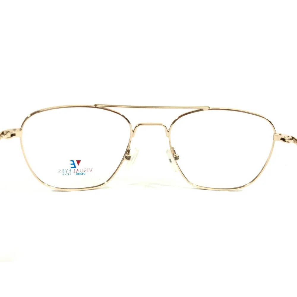 Visual Eyes Eyeglasses Frames STEALTH Y.GOLD Yellow Gold Military 52-19-140